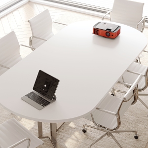 Modern conference table and chair combination 3d model