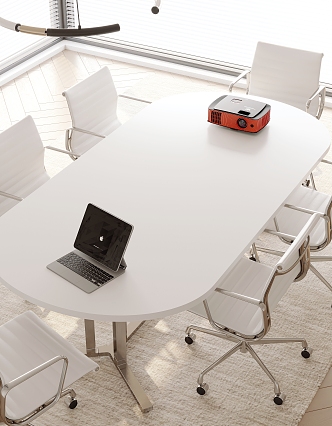 Modern conference table and chair combination 3d model