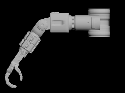 Robotic Mechanical Arm 3D Model With Jointed Structure And Gripper End 3d model