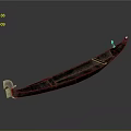 Antique Wooden Boat With Traditional Carved Ends And Rustic Vintage Design