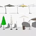 Various Outdoor Sunshades With Different Styles And Colors For Garden Use