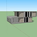 Modern Single Family House With Wavy Exterior Large Glass Windows Open Porch And Green Lawn