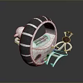 Futuristic Motorcycle With Circular Black Silver Frame Blue Internal Components And White Purple Seat Structure