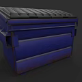 Durable Blue Trash Bin With Secure Lid For Home Waste Management 3d model