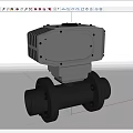 Industrial Electric Valve Device With Actuator And Flanged Stainless Steel Pipeline