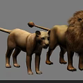 Detailed Lion Models Featuring Adult Male Female and Cub in Various Sizes