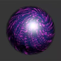 Glowing Spiral Sphere With Purple Pink Gradient And Reflection 3d model