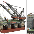 Industrial Equipment Heerema Thialf Offshore Crane Platform With Heavy Lifting Marine Structure