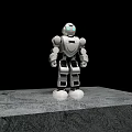 Intelligent Modern White Humanoid Robot Standing On Gray Platform With Black Background 3d model
