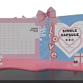 Single Capsule Pink Theme Decorative Scene With Love Elements Heart Shaped Card And Gift Boxes 3d model