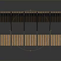 Outdoor Canopy With Wooden Slats And Black Metal Frame For Home Use