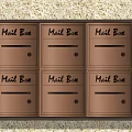 Row of Commercial Brown Secure Wall Mounted Mailbox Units For Residential Building