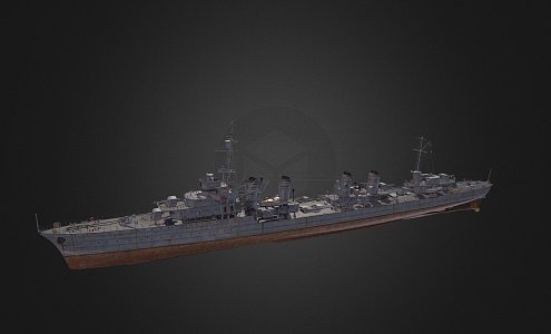 modern warship destroyer weapon ship 3d model