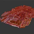 Vibrant Cartoon City Layout 3D Model with Buildings Roads and Green Areas