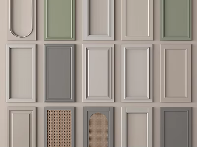 Collection of Wardrobe Doors in Various Colors and Design Styles for Interior 3d model