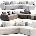 Modern Sectional Sofa Design With Neutral Tones Cushions And Modular Configurations 3d model