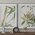 Modern plant painting decorative painting 3d model