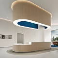 Modern Hospital Outpatient Clinic Interior With Seating Area And Reception Desk