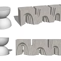 Modern Silver Metal Spinning Top Stool And White Arched Structure Stools
