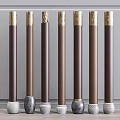 New Chinese style column combination 3d model