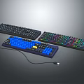 Mechanical Computer Keyboards With RGB And Blue Backlit Wired Design Features