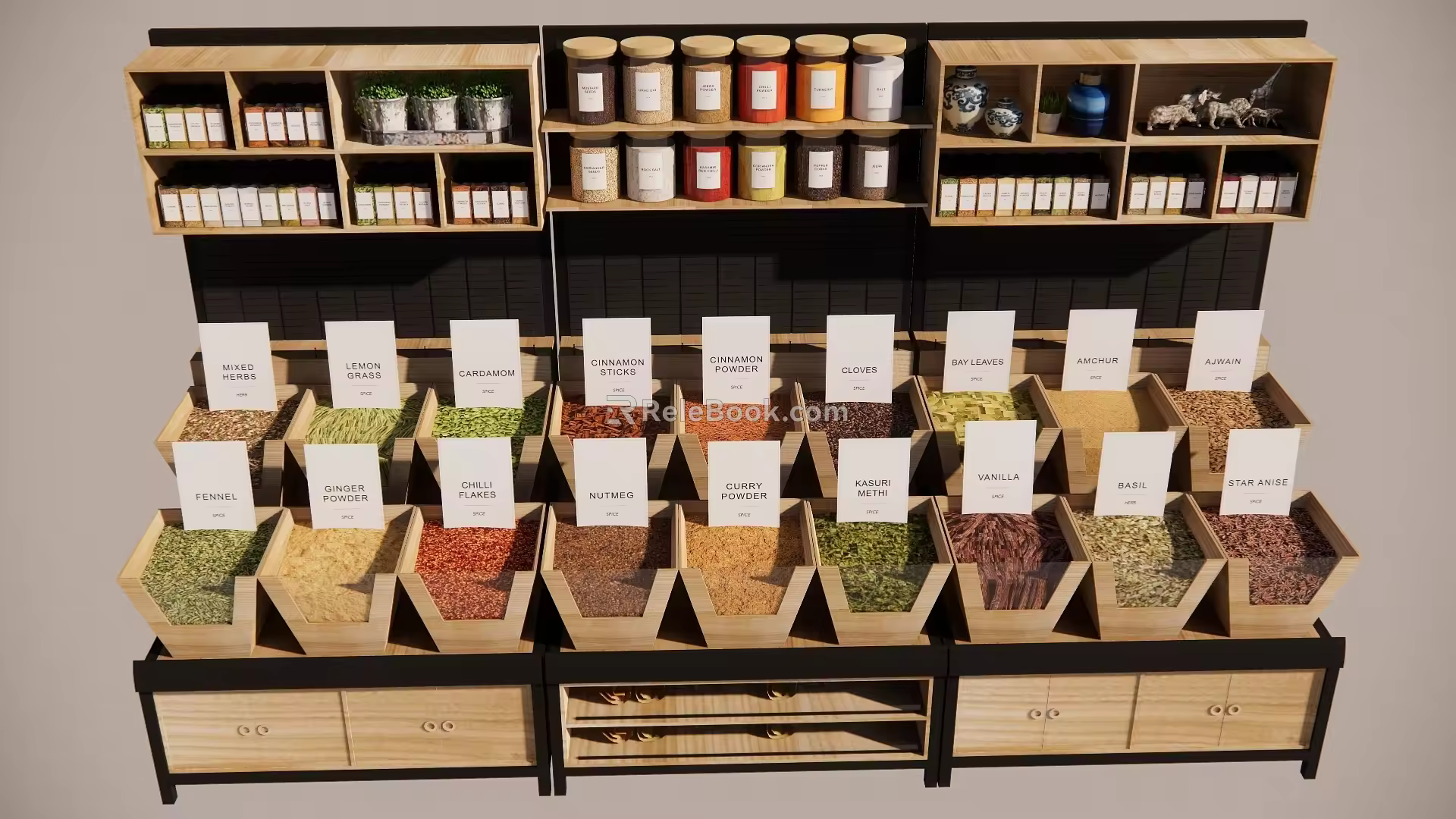 Spice seasoning package display 3d model