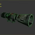 Tactical Weapon Scope Featuring Rusted Metal Body Red Accents Adjustment Knobs And Mounting Brackets
