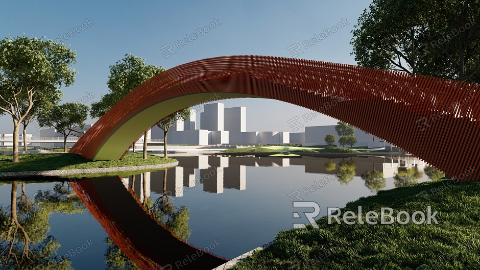 Modern Bridge Landscape Arch Bridge model