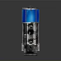Vintage Steam Train Model with Silver Body Blue Roof and Blue Wheels