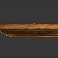 Traditional Wooden Boat With Oars And Wooden Seats For Water Transport