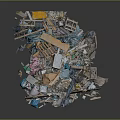 Pile of Mixed Waste Including Plastic Paper Wood And Metal Pieces