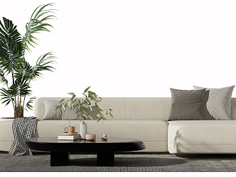 Modern corner sofa coffee table combination 3d model