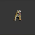 Furniture Decorative Tiger Figurine With Orange Black Stripes And Open Mouth Pose