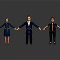 3D Rendered Uniformed Characters In Formation With Diverse Poses And Roles