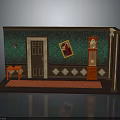 Vintage Interior Design With Green Wall Door Red Table Cabinet Painting And Red Carpet