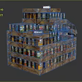 Colorful Stacked Cans and Cardboard Boxes in Multiple Layers Storage