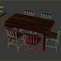 Wooden Dining Table With Six Matching Chairs For Home Dining Room Furniture