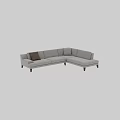 Beige L shaped Double Sofa With Comfortable Cushions For Modern Living Room 3d model