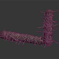Rustic Wooden Post And Pole With Wrapped Thorns And Rough Surface Texture