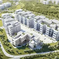 Classic European Architecture Residential Complex With Green Surroundings And Symmetrical Layout