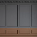 Elegant Gray And Brown Wall Paneling With Decorative Trim And Panel Design 3d model