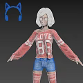 Game Movie Character In Pink LOVE 86 Outfit