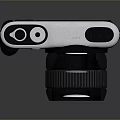 Modern Computer Webcam Featuring Black Silver Body And Functional Lens Controls