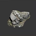Natural Wood And Stone Rock Structure With Cracks Green Moss And Textured Surface