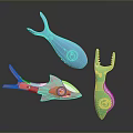Colorful Animal Shaped Toys Blue Whale Pink Shark Green Crocodile for Kids