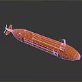 Orange NEMO Submarine with Streamlined Design Gray Background and Reflective Surface 3d model