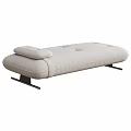 Sleek Modern Bedroom Bench Design With Beige Fabric And Brown Leather