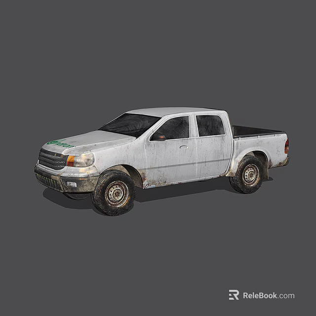 White Pickup Truck With Double Cab Rugged Exterior And Workhorse Features 3d model 