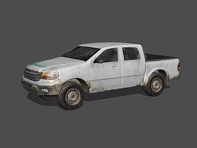 White Pickup Truck With Double Cab Rugged Exterior And Workhorse Features 3d model