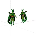 Two Green Horned Caped Game and Movie Characters With Armor Details